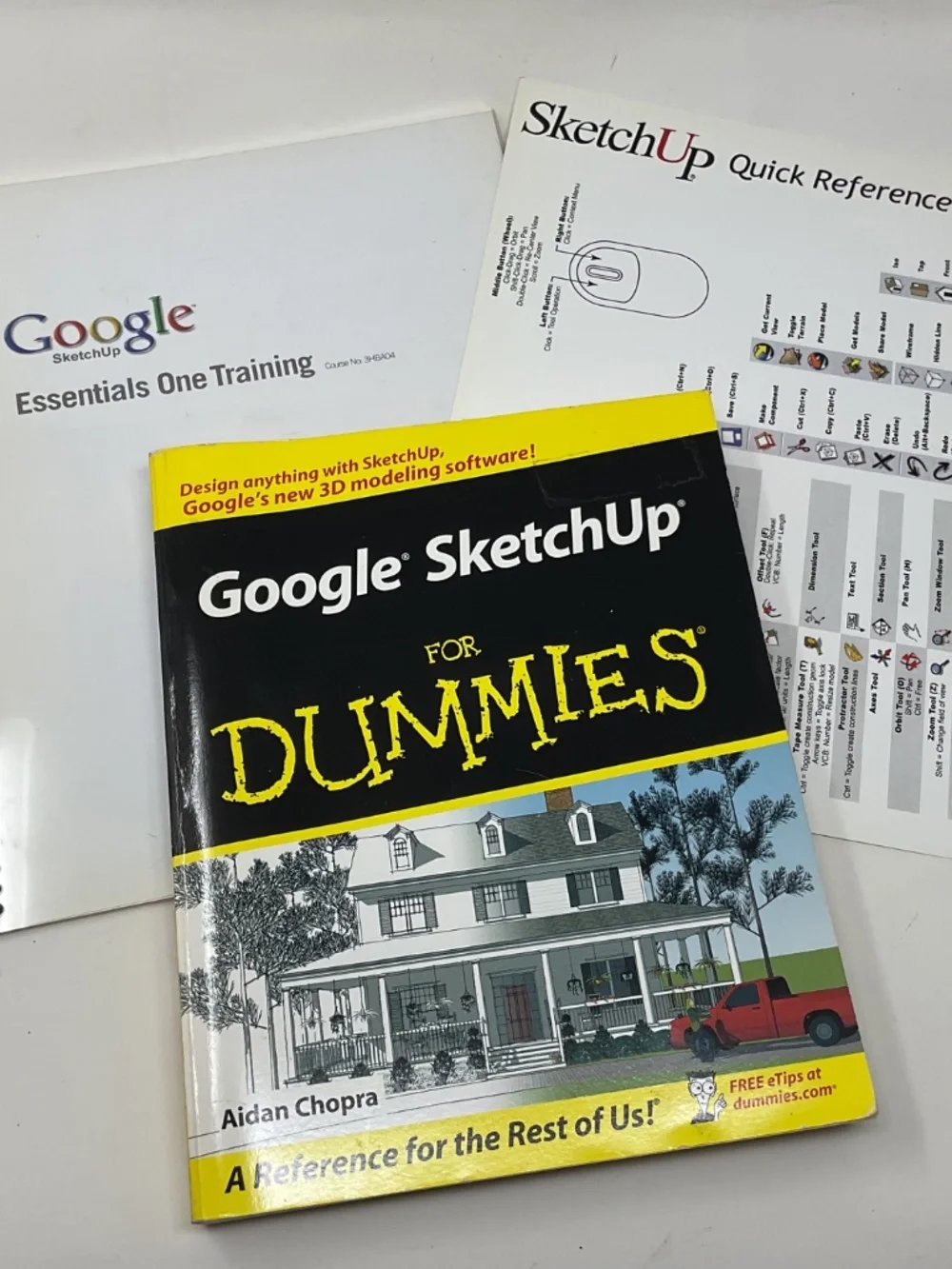 instructional paperback book Google SketchUp For Dummies by Aidan Chopra